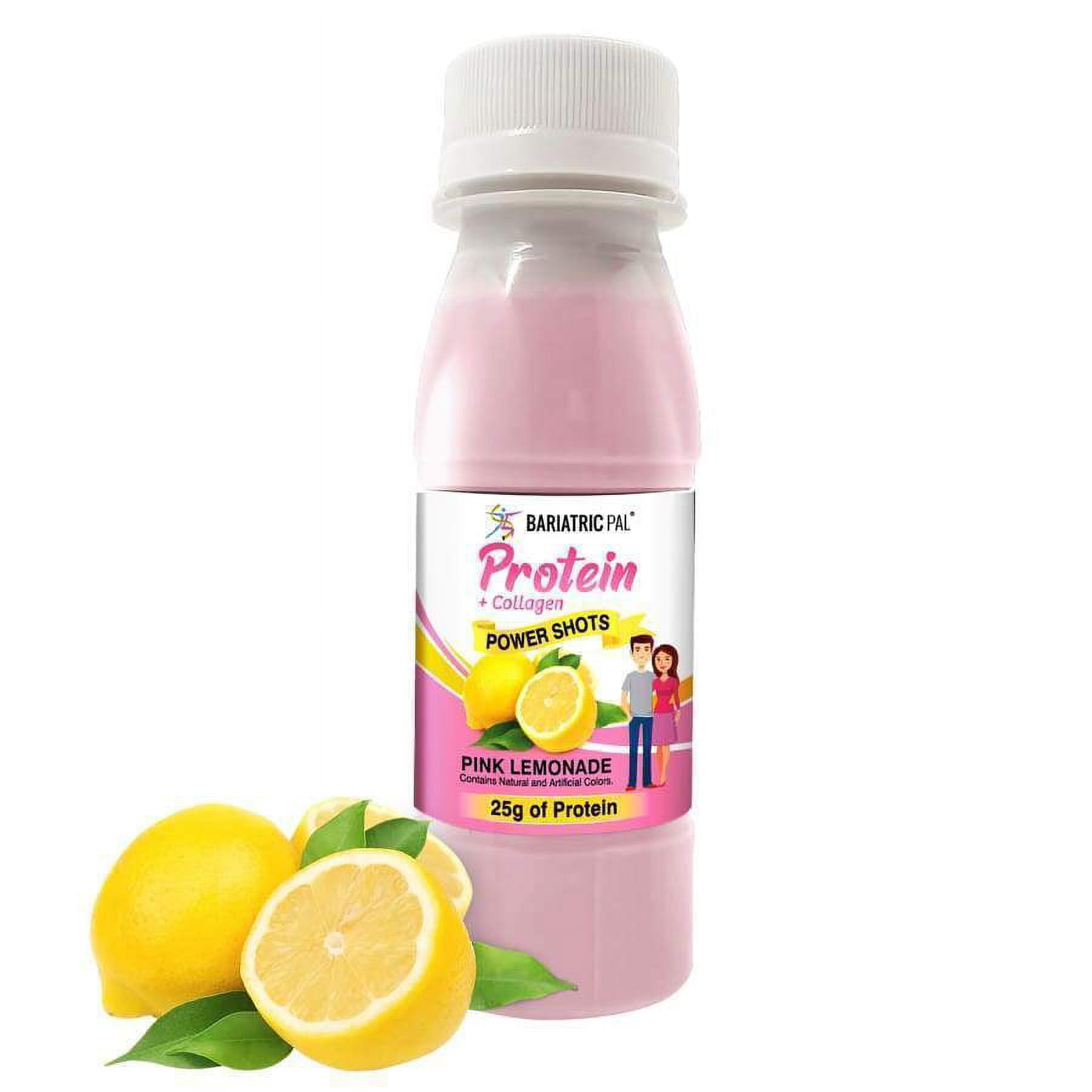 BariatricPal 25g Whey Protein & Collagen Power Shots - Pink Lemonade Size: 12-Pack