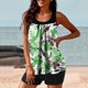 thumbnail image 5 of Trajes de Baño Modestos para las Mujeres Traje de Baño de Eslinga de Impresión de Hojas de Flores Multicolores, Cintura Alta Y Tops de Traje de Baño de Apoyo para las Mujeres, 5 of 6