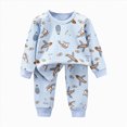 thumbnail image 5 of TOWED22 Baby Girl Toddler Clothes Fall Winter Outfits Long Sleeve Soft Sweatshirt + High WaistFit Joggers 2pcs Set for School Daily Wear(Blue,6-7 Y), 5 of 6