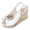 White, variant on Rokment Bridal Glitter Rhinestones Bow Platform Wedge Dressy Sandals for Women Elegant Casual Leather Peep Toe Bowknot Espadrilles Chunky High Heel Wedding Slingback Dress Summer Shoes Black Size 6