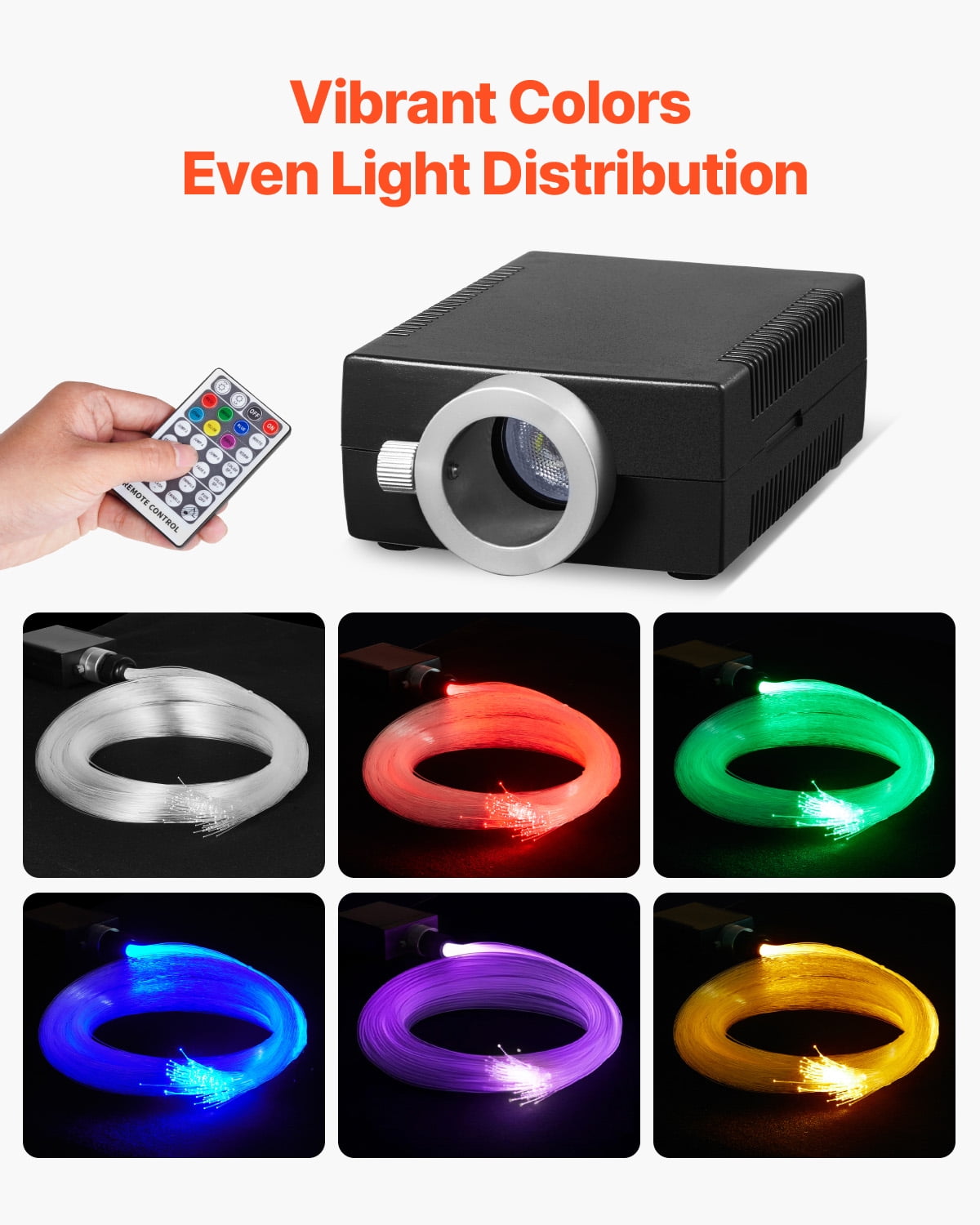 VEVOR Starlight Headliner Kit, 150 pcs 0.03 in 6.5 ft, 16W Fiber Optic Star Ceiling Lights for Car, Bluetooth APP, Remote Control, Sound Activated, RGBW Light Engine, for Home Bed Room Decoration