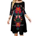 thumbnail image 2 of Robe Évasée Design Fleurs Hongroises Style Traditionnel Robe à Encolure Carrée Élégante Mode Féminine Robe Imprimée Traditionnelle, 2 of 5
