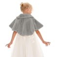 thumbnail image 5 of Fewfanhot Girls Faux Fur Collared Capelet, Front Knot Short Shawl Wrap for Wedding FlowerGirl Dress Cover Up, 5 of 5