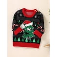 thumbnail image 4 of Seyurigaoka Christmas Baby Sweater Long Sleeve Crew Neck Christmas Pattern Jacquard Sweater, 4 of 9