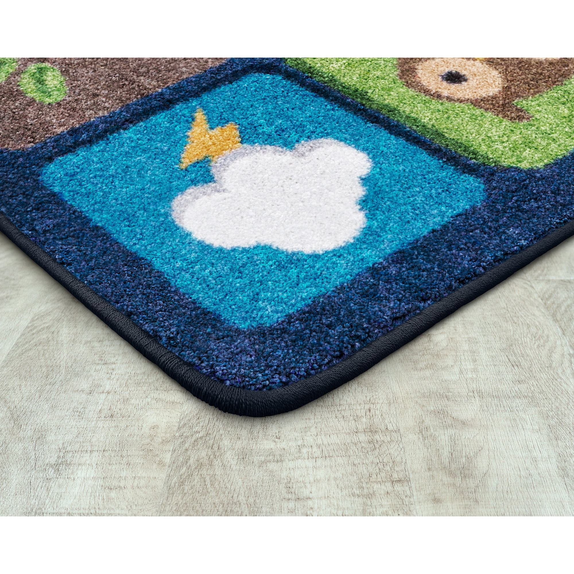 Joy Carpets Peaceful Planet 5'4" x 7'8" Indoor Area Rug in Color Multi