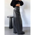 thumbnail image 5 of Women'S Wide Leg Jeans Distress Mid Waist Denim Pants Vintage Y2K Trousers Black L, 5 of 7
