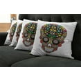 thumbnail image 5 of Ambesonne Sugar Skull Throw Pillow Cover 4 Pack, Wild Spring Blooms, 20", Multicolor, 5 of 5