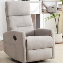 JERFIT Modern Fabric Recliner Chair with 360 Swivel Rocker for Living Room, Grey