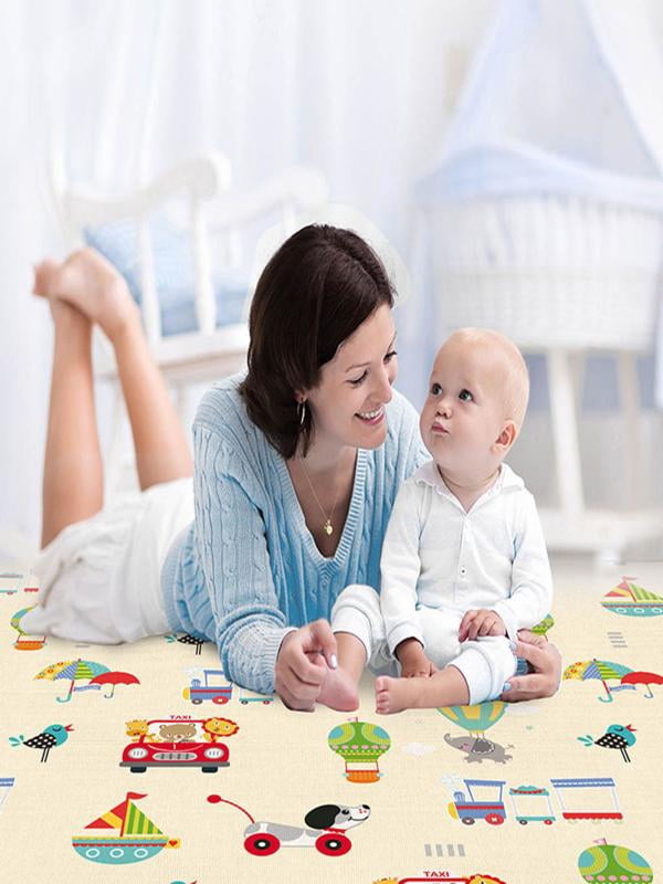 Gmogad Baby Play Mat Foldable Baby Crawling Mat Reversible Baby Play Gym Mat Non-Slip white