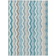 thumbnail image 2 of Addison Rugs Chantille Indoor/Outdoor Transitional Stripes Teal Machine Washable Rectangle Rug, 8' x 10', 2 of 8
