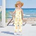 thumbnail image 5 of Girls' Jumpsuits Rompers Summer Casual Sleeveless Rompers With Pockets Spaghetti Strap Romper Light Brown Capybara 2T, 5 of 7