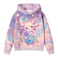 thumbnail image 4 of Hoodies for Girls Cute All Over Print Daily Casual Pullover Hoodie Top Fall Winter Girls Hoodies Size 3-5Y, 4 of 6