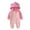 Pink, variant on Kids Snow Suit Bear Ear Romper Warm Outfits Baby Girl Preemie Clothes Boys 0-3 Months