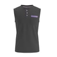 thumbnail image 4 of Antinious Men Stripe Sleeveless Crewneck Summer Button Pocket Tank Tops, 4 of 5