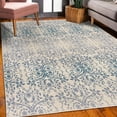 thumbnail image 3 of Floral Decorative Rug, Victorian Lace Flowers and Leaves Retro Background Old Fashioned Graphic, Quality Carpet for Bedroom Dorm and Living Room, 6 Sizes, Dark Sky, by Ambesonne, 3 of 4