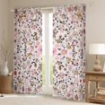 thumbnail image 3 of Feelyou Pink Flower Women Black Out Curtains, Vintage Boho Floral Curtains Pack of 2 (42x63 Each), Mandala Cherry Blossoms Bedroom Curtains, Black Out Curtains Decor, 3 of 7