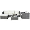 thumbnail image 2 of Costway Ensemble de Meubles de Patio en Rotin 6 Pcs avec Housses de Coussin Gris, 2 of 8