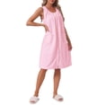 thumbnail image 3 of INSPIRE CHIC Womens Shower Towel Snaps Wearable Dress Terry Wrap Bathrobe Spa Towelling Cover Up Gym Shower Bath Robe M Pink, 3 of 5