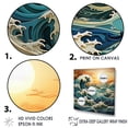 thumbnail image 3 of Designart "Vivid Woodcut Effect Capturing Ocean Charm IV" Ocean Floater Framed Wall Art Prints, 3 of 5