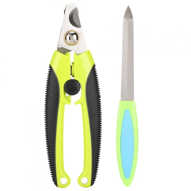Cortaúñas para mascotas, tijeras, cortador, cuchillo afilador, kit de corte, mango antideslizante para gatos y perros (mango ondulado K109)