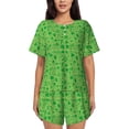 thumbnail image 1 of Balery St Patrick's Day Conjunto de Pijama para Mujer con Estampado, Dos Piezas de Manga Corta y Shorts, Ropa de Dormir Suave con Cuello Redondo y Bolsillos-X-Large, 1 of 6