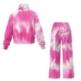 thumbnail image 6 of Uorisanigo Pink Tie Dye Women's 2 Pack Lounge Set Mock Neck Sweatshirts Wide Leg with Side Pocket Plus Size Tracksuit Loungewear Baggy Comfy Sweatsuit Travel Airport Outfits, 6 of 8