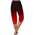 thumbnail image 6 of Stamzod Ladies Capri Pants Fashion Gradient Printing Summer Stretch Waist Crop Pants Casual Breathable Plus Size Capris for Women with Pocket Red L, 6 of 7