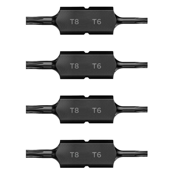 Galvanox Torx T6 / T8 Replacement Double-Ended Flat Replacement Bits for Leatherman Multi-tools (4 Pack)