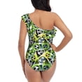 thumbnail image 5 of Pofeuu Football Doodle Print Women's One Piece Swimsuits One Shoulder Swimwear Asymmetric Ruffle Monokinis Bathing Suits-XX-Large, 5 of 6
