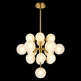 thumbnail image 3 of Rennnsan 4-Tiered Modern Glam 19-Light Sputnik Cluster Frosted Glass Globe Bubble Chandelier Gold, 3 of 5