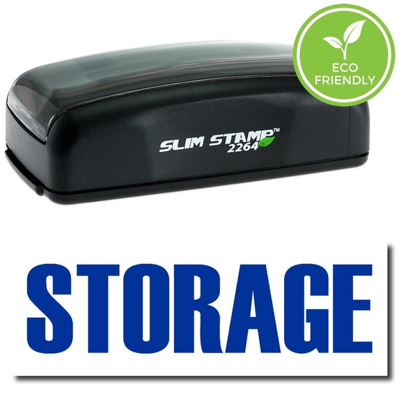 Large Pre-Inked Storage Stamp with Brown Ink