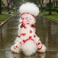 thumbnail image 4 of Aihuaihua Waterproof Dog Raincoat, Full Coverage 4 Legs Dog Rain Jacket, Pet Poncho Rain Coat with Hood, Leash Hole Outdoor Raincoat for Small Medium Dogs Valentines Day Heart Print, 4 of 8