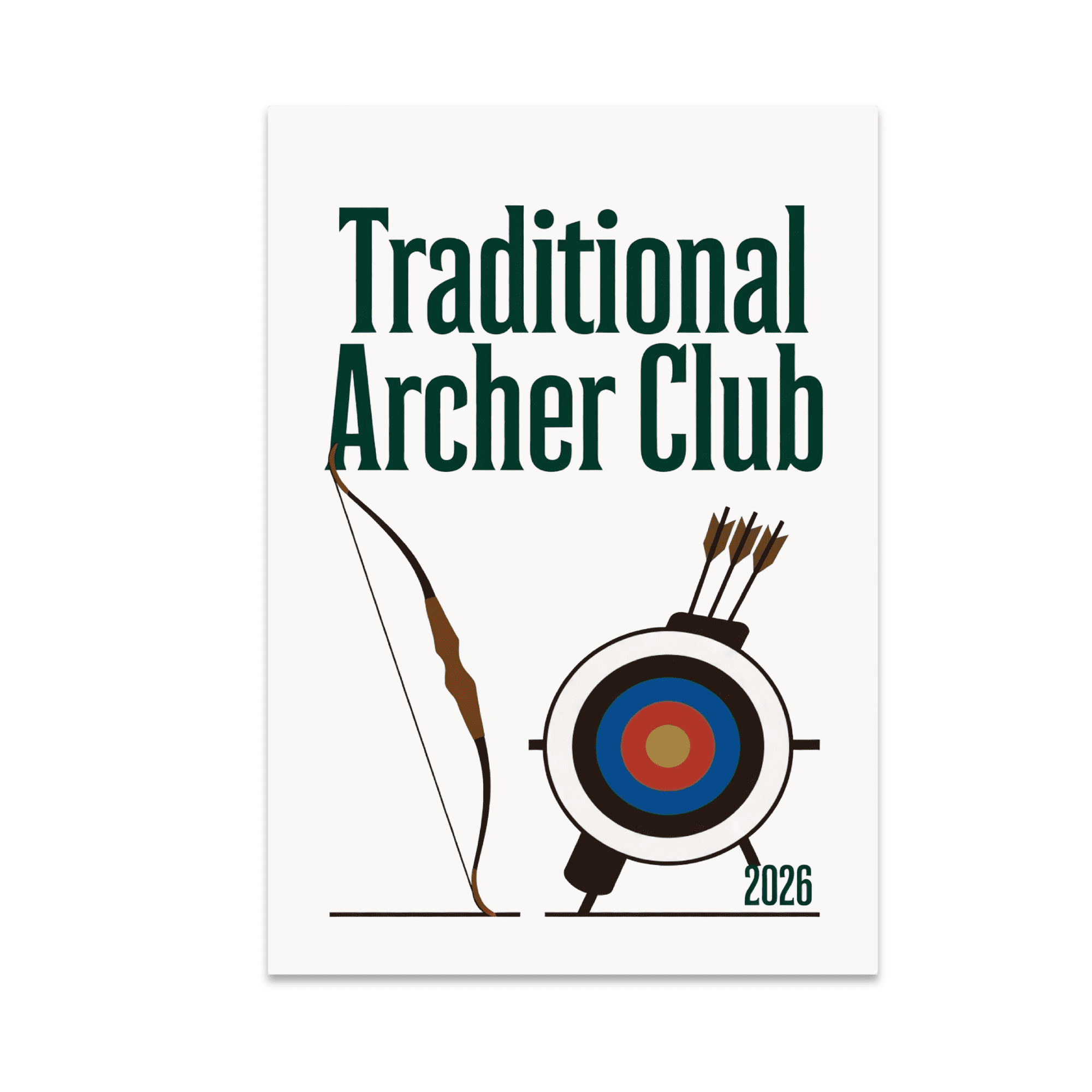 Traditional Archer Club - Archery Enthusiast, 13 x 19 in Glossy Unframed Wall Poster, Vertical