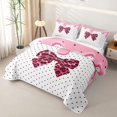 thumbnail image 3 of Manfei Cute Cheetah Bow Twin Quilt Set,Pink Ice Cream Drip Twin Coverlet Set,3-Piece,1 Bedspread and 1 Pillowcase, 3 of 7
