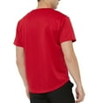 thumbnail image 4 of TOPTIE Men's Baseball Jersey Plain Button Down Shirts Team Sports Uniforms-Red White-2XL, 4 of 9