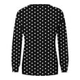 thumbnail image 4 of cocolona Womens Crewneck Sweatshirt Fall Long Sleeve Shirts Fashion Casual Loose Polka Print Tops with Pockets, 4 of 6