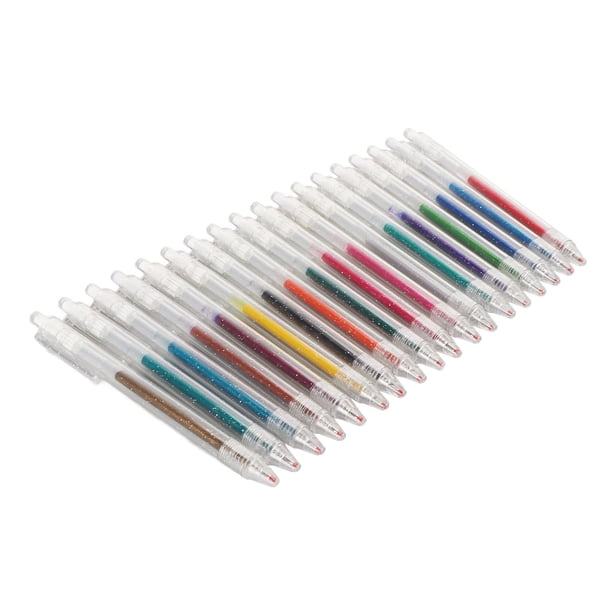 Bolígrafos De Gel De Brillo, Juego De Lápiz Neutro Retráctil Con Soporte Transparente, Tinta De 1.0 Mm, Clip Para Niños Adultos, Escritura Suave, Sin Sangrado, Palo De Tinta