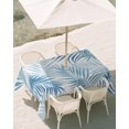 thumbnail image 2 of 60x102 Inch Outdoor Tablecloth with Umbrella Hole Zipper Rectangle Summer Palm Leaves Rectangular Tablecloths Outside Waterproof Tropical Botanical Minimalist Blue Patio Table Cloth Cover for Picnic, 2 of 8