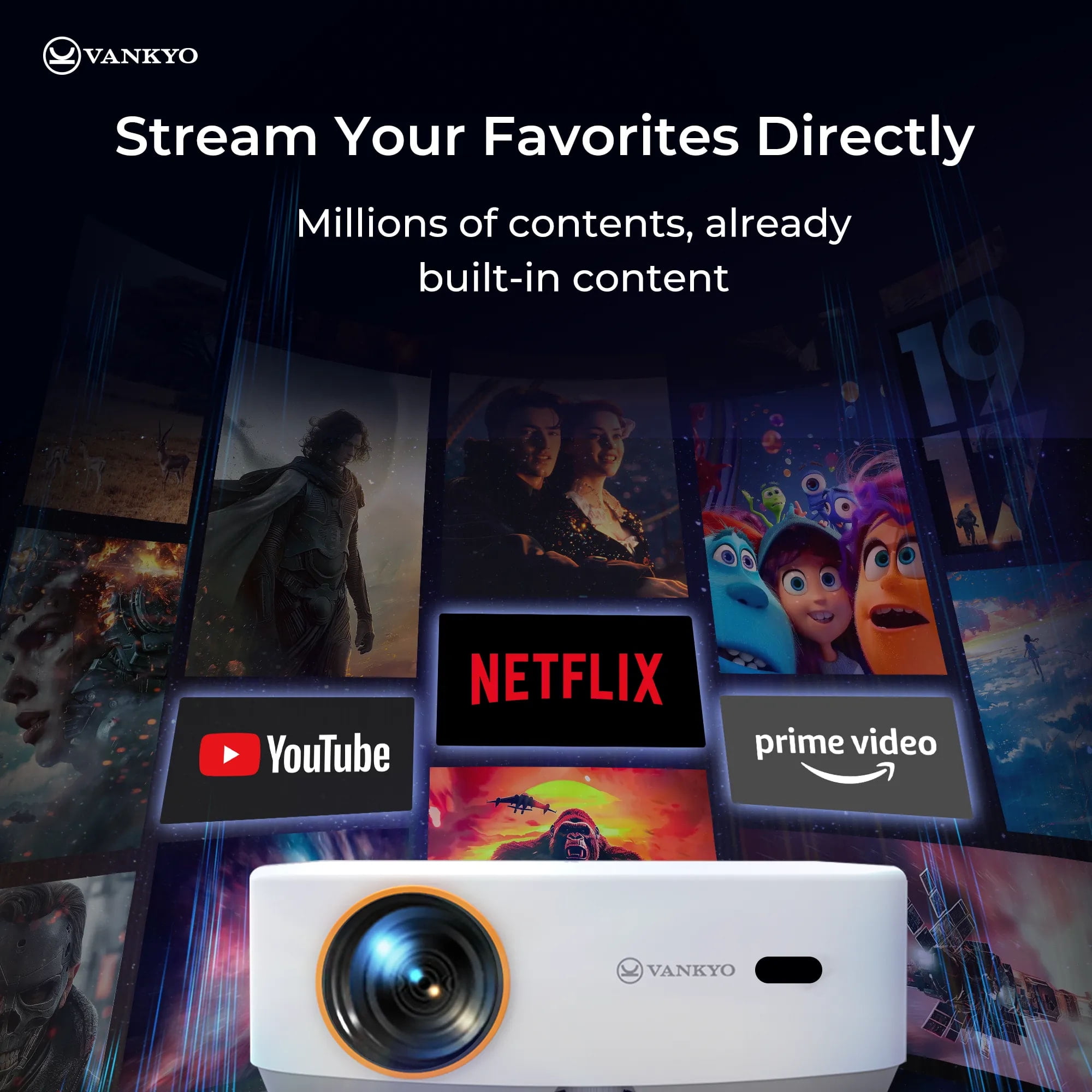 Vankyo Leisure L570S Native 1080P Projector with Dolby Audio, VANKYO Leisure 570S