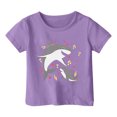 thumbnail image 5 of Zszcpp Toddler Girl Graphic Teens Ocean Animal Print Comfortable Outdoor Tee Short Sleeve T-Shirt Blouse Girls Tops, 5 of 5