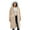 Beige, variant on Womens Lined Coat Long Winter Puffer Jackets Full Zip Up Winter Warm Thermal Overcoat with Hood
