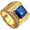 Blue, variant on Men's Stainless Steel Square Multicolor Gemstone Ring Engraved Chinese Gold Dragon Classic Vintage Jewelry Black Size 8