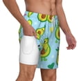 thumbnail image 2 of Kdxio Cartoon Avocado Print Men'S Swim Trunks With Compression Liner 7 Inch Inseam Quick Dry Swim Shorts, 2 of 7