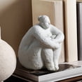 thumbnail image 1 of Estatua de señora estatuilla escultura de mujer decoración moderna artes regalos para el hogar centro de mesa de poliresina manualidades gris 7,1 pulgadas, 1 of 5