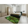 thumbnail image 4 of Ahgly Company Indoor Round Patterned Dark Lime Green Area Rugs, 4' Round, 4 of 6