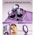 thumbnail image 6 of for iPhone 14 Pro Max Case with Integrated Lens Protection, [Foldable Stand & Ring Holder] [Compatible with Magsafe], Glossy Shockproof Bumper Stylish Women Case for iPhone 14 Pro Max, Purple, 6 of 16