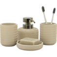 thumbnail image 1 of Ensemble d'Accessoires de Salle de Bain 4 Pcs Beige, 1 of 7