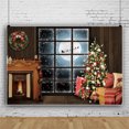 thumbnail image 1 of 7x9ft Christmas Backdrop, Merry Christmas Tree Photo Photography Backdrop, Forest Window Xmas Backdrop for Party Decoration Banner, 1 of 5