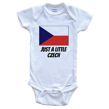 

Just A Little Czech Cute Czech Republic Flag Baby Bodysuit 3-6 Months White