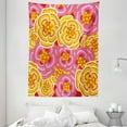 thumbnail image 1 of Floral Tapestry, Funky Vibrant Colored Flower Burst Little Daisies Bouquet Abstract Artwork, Wall Hanging for Bedroom Living Room Dorm Decor, 60W X 80L Inches, Yellow Pink Orange, by Ambesonne, 1 of 2